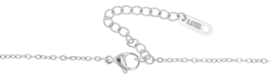 "Luxa" Edelstahl Akzent Halskette 43 + 5 cm mit Herzmedaillon, silberfarben