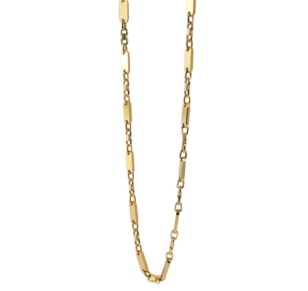 "Bene", Edelstahl Plattenkette, goldfarbig, 55 cm/ 6 mm