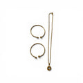 Elegantes Schmuckset Goldfarben – Halskette mit Ring-Anhänger & Creolen für Damen